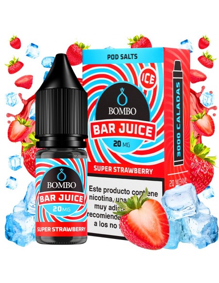 Bar Juice Nic Salt by Bombo Super Strawberry Ice 10ml